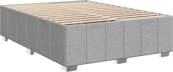 vidaXL Κρεβάτι Continental με στρώμα, ανοιχτό γκρι, ύφασμα 160x200 εκ