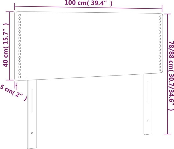 vidaXL Προσκέφαλο κρεβατιού ροζ βελούδινο 100x5x78/88 cm
