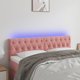 vidaXL Zaglowek do lozka z LED, roz, 144x7x78/88 cm, aksamit