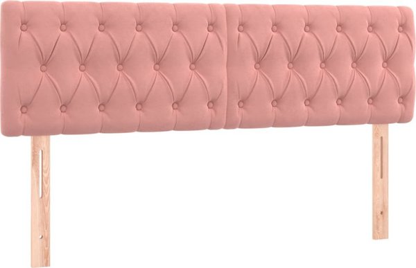 vidaXL Zaglowek do lozka z LED, roz, 144x7x78/88 cm, aksamit