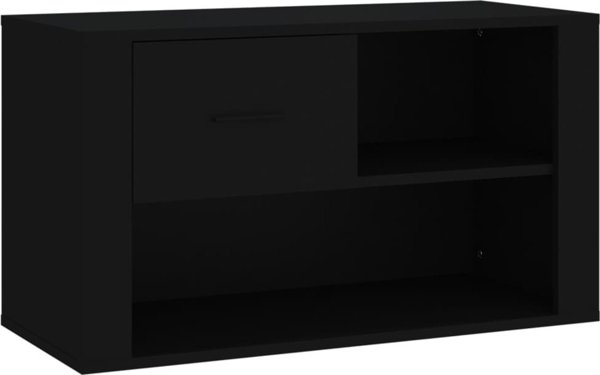 vidaXL Ντουλάπι παπουτσιών, μαύρο, 80x35x45 εκ, σύνθετο ξύλο