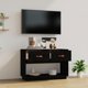 vidaXL vidaXL Szafka pod TV, czarna, 90x40x60 cm, lite drewno sosnowe