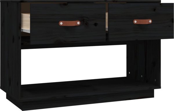 vidaXL vidaXL Szafka pod TV, czarna, 90x40x60 cm, lite drewno sosnowe