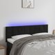 vidaXL Κεφαλάρι για κρεβάτι με LED, μαύρο, 144x5x78/88 cm, βελούδο