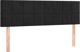 vidaXL Κεφαλάρι για κρεβάτι με LED, μαύρο, 144x5x78/88 cm, βελούδο