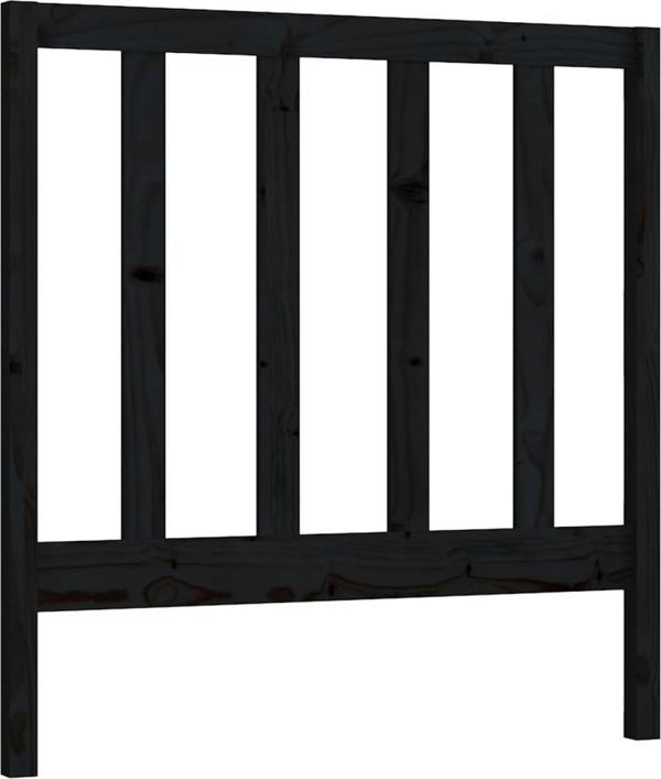 vidaXL Κεφαλάρι κρεβατιού, μαύρο, 81x4x100 εκ, μασίφ πεύκο