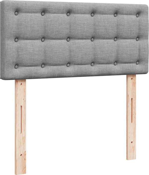 vidaXL Κρεβάτι Kontynentalne με Στρώμα 80x200 cm σε Ανοιχτό Γκρι Ύφασμα