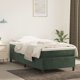 vidaXL Σκούρο Πράσινο Κρεβάτι Continental 90x190 εκ με Βελούδινη Επένδυση