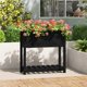 vidaXL Γλάστρα με ράφι, μαύρη, 82,5x34,5x81 εκ, μασίφ ξύλο πεύκου