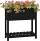 vidaXL Γλάστρα με ράφι, μαύρη, 82,5x34,5x81 εκ, μασίφ ξύλο πεύκου