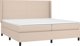 vidaXL Κρεβάτι continental με στρώμα, cappuccino οικοδερμα, 200x200 cm