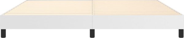 vidaXL Κρεβάτι κοντινεντάλ, λευκό, 200x200 cm, με ταπετσαρία από τεχνητό δέρμα