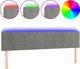 vidaXL Κεφαλάρι κρεβατιού με LED ανοιχτό γκρι βελούδο 200x5x78/88 cm