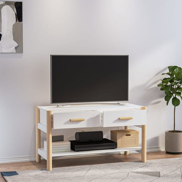 vidaXL Szafka pod TV, biala, 82x38x45 cm