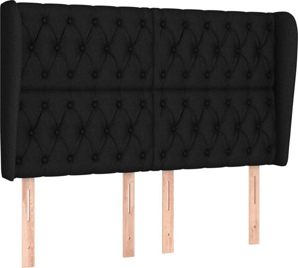 vidaXL Zaglowek uszak, czarny, 147x23x118/128 cm, tkanina