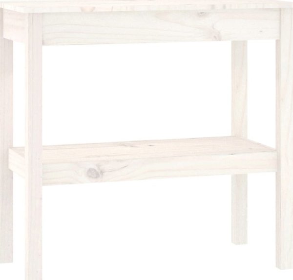 Κονσόλα τραπεζιου vidaXL, λευκη, 80x40x75 cm, μασιφ ξυλο πευκου