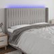 vidaXL Ζαγκλώφκι κρεβατιού με LED, ανοιχτό γκρι, 163x16x118/128 εκ, ύφασμα