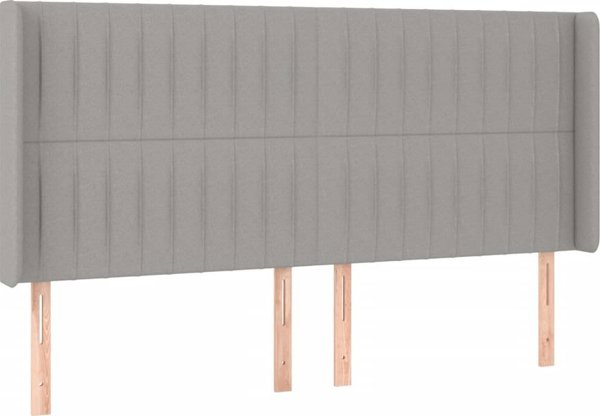 vidaXL Ζαγκλώφκι κρεβατιού με LED, ανοιχτό γκρι, 163x16x118/128 εκ, ύφασμα