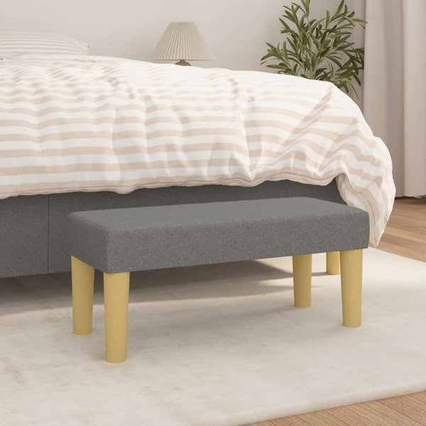 vidaXL Πάγκος σκούρο γκρι 70x30x30 εκ., επενδεδυμένος με ύφασμα