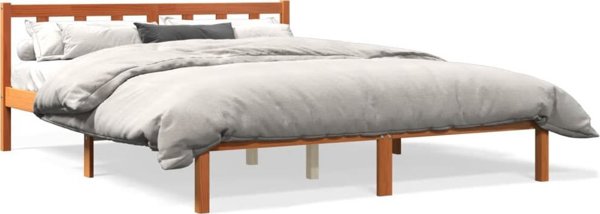 vidaXL Κρεβατοκάμαρα, κερωμένο καφέ, 150x200 cm, μασίφ ξύλο πεύκου