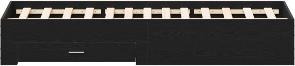 vidaXL Κορμός Κρεβατιού με Συρτάρια, 140x190 cm, Μηχανικό Ξύλο, Μαύρη Δρυς