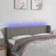 vidaXL Zaglowek do lozka z LED, ciemnoszary, 147x16x78/88 cm, tkanina
