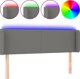vidaXL Zaglowek do lozka z LED, ciemnoszary, 147x16x78/88 cm, tkanina
