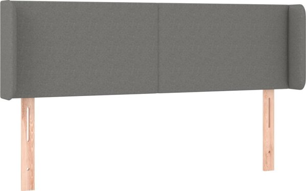 vidaXL Zaglowek do lozka z LED, ciemnoszary, 147x16x78/88 cm, tkanina