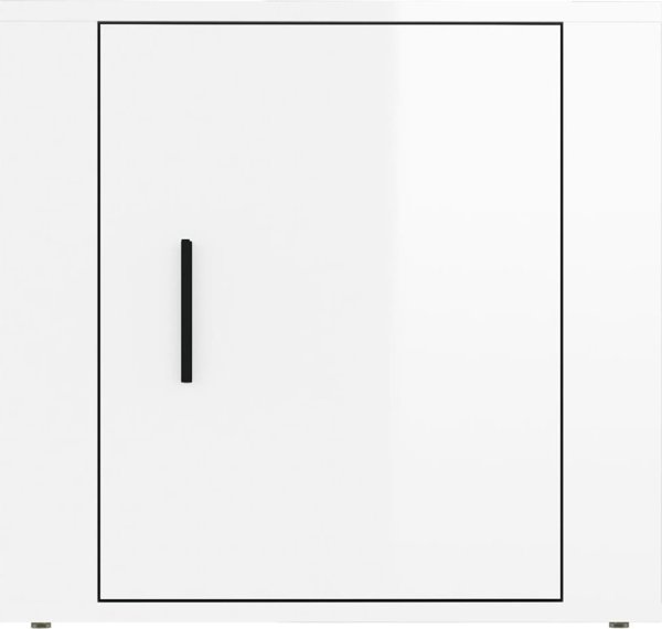 vidaXL Κομοδίνο λευκό γυαλιστερό 50x39x47 cm