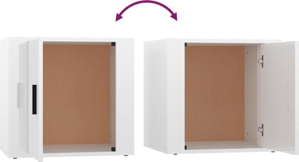 vidaXL Κομοδίνο λευκό γυαλιστερό 50x39x47 cm