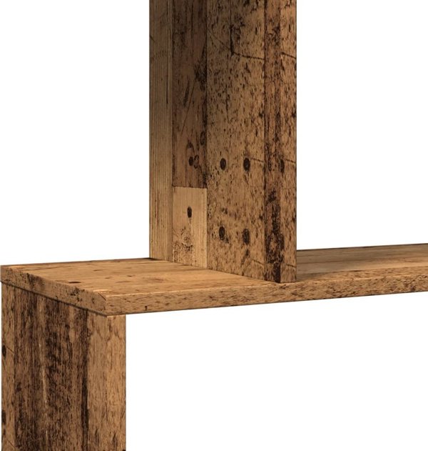 vidaXL Ράφι με Διαχωριστικά, 3 Επίπεδα, Παλαιωμένο Ξύλο, 70x24x97 εκ.