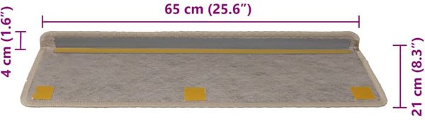 vidaXL Αυτοκόλλητα Πατήματα Σκάλας, Όψη Σιζάλ, 65x21x4 εκ., 30τμχ.