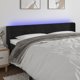 vidaXL Προσκεφαλο κρεβατιού με LED 163x16x78/88 εκ., μαύρο βελούδο