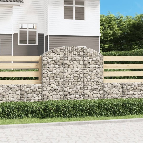 vidaXL Καμπύλος κάδος γκαμπιόν 150x30x140/160 εκ., Γαλβανισμένο Σίδερο