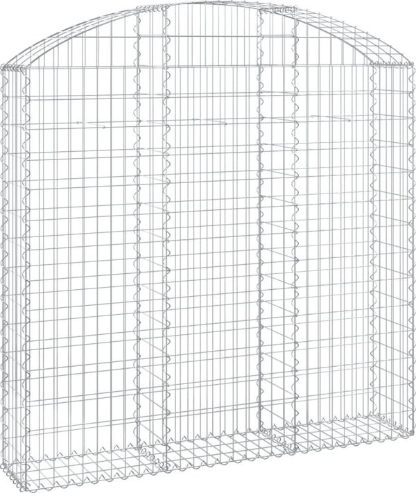 vidaXL Καμπύλος κάδος γκαμπιόν 150x30x140/160 εκ., Γαλβανισμένο Σίδερο