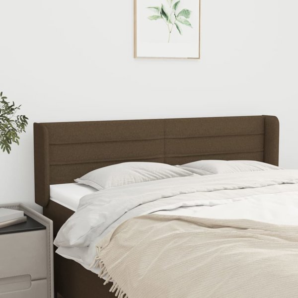 vidaXL Μαξιλαροκεφαλή uszak σκούρο καφέ 147x16x78/88 εκ ύφασμα
