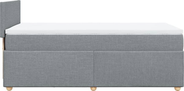 vidaXL Κρεβάτι Continental με Στρώμα, Ανοιχτό Γκρι, Ύφασμα, 90x200 cm