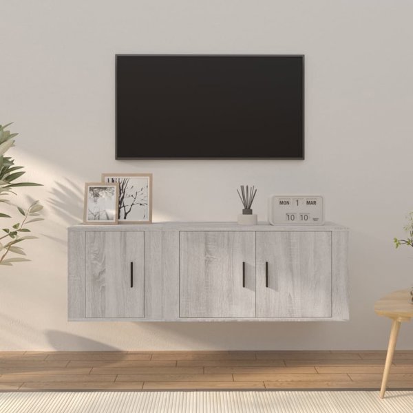 vidaXL Zestaw 2 szafek pod TV, szary dab sonoma