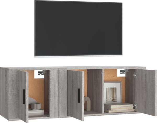 vidaXL Zestaw 2 szafek pod TV, szary dab sonoma