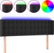 vidaXL Κεφαλάρι Κρεβατιού με LED, Μαύρο, 147x16x78/88 cm, Τεχνητό Δέρμα
