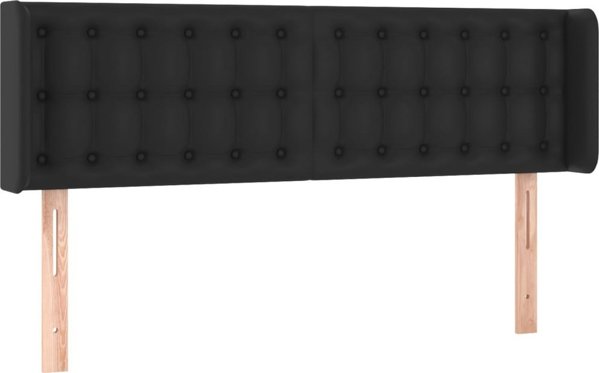 vidaXL Κεφαλάρι Κρεβατιού με LED, Μαύρο, 147x16x78/88 cm, Τεχνητό Δέρμα