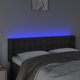 vidaXL Κεφαλάρι Κρεβατιού με LED, Μαύρο, 147x16x78/88 cm, Τεχνητό Δέρμα