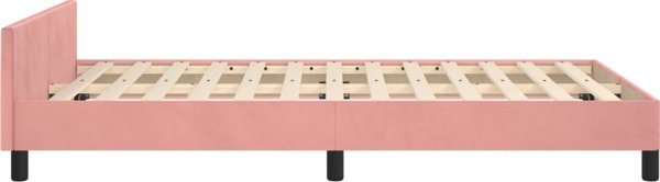 vidaXL Ράμα κρεβατιού με zaglowek, ροζ, 120x200 εκ., βελούδινη