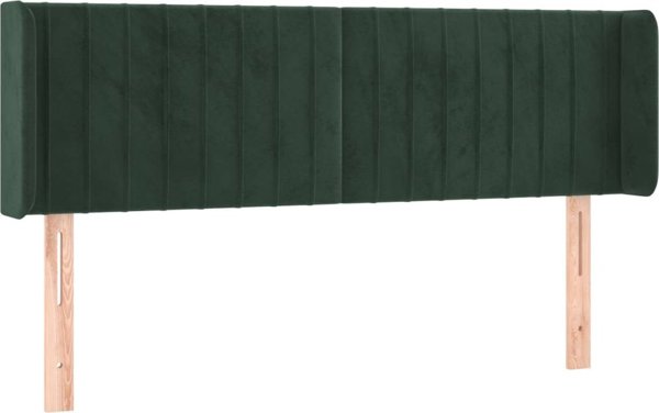 vidaXL Zaglowek uszak ciemnozielony 147x16x78/88 cm aksamit