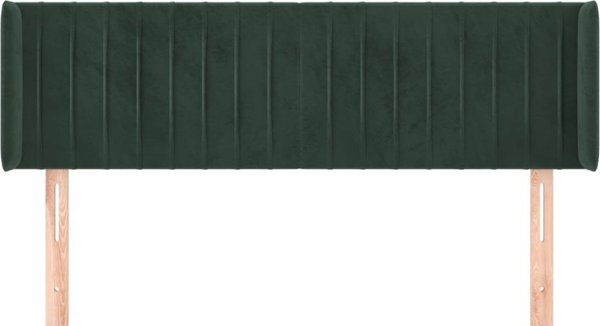 vidaXL Zaglowek uszak ciemnozielony 147x16x78/88 cm aksamit