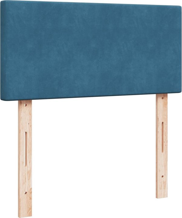 vidaXL Lozko kontynentalne z materacem niebieskie aksamit 80x200 cm