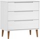 vidaXL Komoda, λευκή, 80x40x80 εκ., μασίφ πεύκο