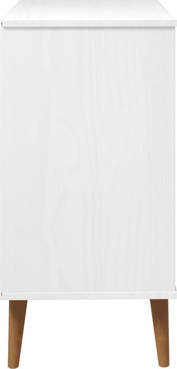 vidaXL Komoda, λευκή, 80x40x80 εκ., μασίφ πεύκο