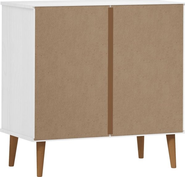 vidaXL Komoda, λευκή, 80x40x80 εκ., μασίφ πεύκο