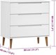 vidaXL Komoda, λευκή, 80x40x80 εκ., μασίφ πεύκο
